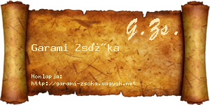 Garami Zsóka névjegykártya